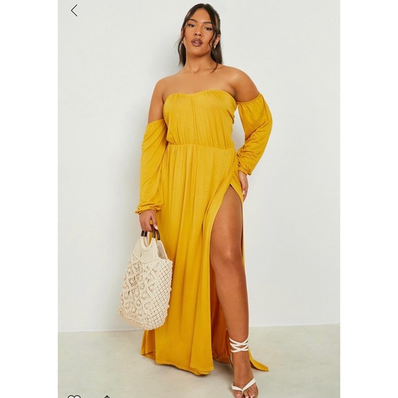 Off the shoulder balloon sleeve maxi dress - Picture 3 of 3